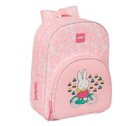 safta Miffy Flores Animated School Backpack for Kids, Children's Backpack, Adaptable to Stroller, Ideal for School Age, Comfortable and Versatile, Quality and Durability, 26 x 11 x 34 cm, pink, M