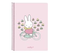 Safta MIFFY FLORES - Notebook 120 Sheets, A6, Hard Cover, Ideal for Children of Different Ages, Comfortable and Versatile, Quality and Resistance, 11.5 x 14.5 cm, Pink Stick, M, Casual