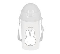 Safta MIFFY NIEBLA Self-Opening Water Bottle with Straw, Water Bottle, BPA-Free, with Shoulder Bag, Comfortable and Lightweight, 500 ml, 7.3 x 19.5 cm, Stone Grey, stone grey, 500 ml, Casual
