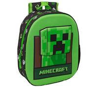MINECRAFT - School Backpack, with 3D Design, Ideal for Children of Different Ages, Comfortable and Versatile, Quality and Resistance, 27x10x3.3 cm