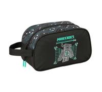 Safta - Minecraft Screen Adaptable Toiletry Bag, School Organizer with Side Handle, Top Zip, Children's and Youth Toiletry Case, School Toiletry Bag, Measures 26 x 12 x 15 cm