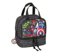 Safta AVENGERS VENDETTA - Lunch Box, Pencil Case, Quality and Maximum Resistance, Meal, Recreation, Snack and Breakfast, 20 x 15 x 20 cm, Black/White, M, Casual