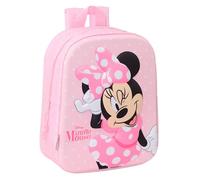 Safta MINNIE MOUSE 3D - Nursery Backpack 3D, Adaptable to Cart, Easy Cleaning, Ideal for Children of Different Ages, Comfortable and Versatile, Quality and Resistance, 22 x 10 x 27 cm, pink, M, Casual