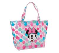 Safta Minnie Mouse Beach Shopping Bag for Women, Shopping Bag, Comfortable and Versatile, Quality and Resilience, 54 x 17 x 35 cm, Multicoloured/Clear, M, Casual, Multi-coloured/transparent, M, Casual