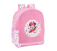 Safta MINNIE MOUSE - Children's Beach Backpack, Anti Sand, with Handles, Easy Cleaning, Ideal for Children of Different Ages, Comfortable and Versatile, 32 x 12 x 38 cm, Pink/Multicoloured, M