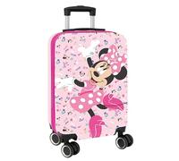 safta Minnie Mouse Naive 20 Inch Cabin Trolley Suitcase with Wheels, Safety Lock, Lightweight Suitcase, 34.5 x 20 x 55 cm, Light Pink, M, Casual, Pink Light, M, Casual