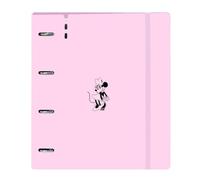 Safta Minnie Mouse Naive - Carpeblock with 4 Rings of 35 mm, with Refill, with 100 A4 Sheets, Ideal for Children of Different Ages, Comfortable and Versatile, Quality and Resistance, 27 x 4 x 32 cm,