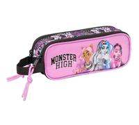 Safta MONSTER HIGH DRAMA - Double Child's Pencil Case, Children's Pencil Case, Ideal for School Age Children, Comfortable and Versatile, Quality and Resistance, 21 x 6 x 8 cm, multicoloured, M, Casual