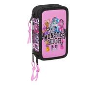 Safta Monster High Drama - School Pencil Case with 37 Tools Included, Children's Pencil Case, Child, Ideal for Children from 5 to 14 Years, Comfortable and Versatile, Quality and Resistance, 12.5 x