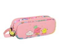 Safta - Mr. Wonderful Comic Double School Pencil Case, School Pencil Case with Two Separate Compartments and Zippers, Side Hand Handle, Measures 21 x 6 x 8 cm, School Pencil Case 2 Compartments