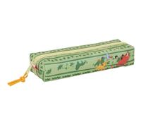 Safta MUFASA - Rectangular Children's Pencil Case, Children's Pencil Case, Ideal for School-Aged Children, Comfortable and Versatile, Quality and Resistance, 22 x 7 x 40 cm, Green/Beige, Green -