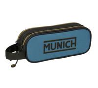 Safta - Munich Double School Pencil Case, Youth School Pencil Case with 2 Separate Compartments, Double Zipper, Side Hand Handle, Measures 21 x 6 x 8 cm, School Pencil Case 2 Compartments