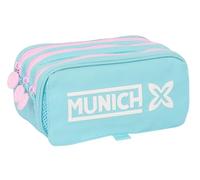 Safta Munich Heaven - Triple Big Pencil Case, Children's Pencil Case, Ideal for School Age Children, Comfortable and Versatile, Quality and Resistance, 21.5 x 8 x 10 cm, Sky Blue, Light Blue,