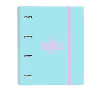 Safta MUNICH SKY - 4 Ring Binder 35 cm with 100 A4 Sheets, Ideal for Children of Different Ages Comfortable and Versatile, Quality and Resilience, 27 x 3.5 x 32 cm, Colour, lightblue, Estándar, casual
