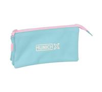 Safta - Munich Sky Triple School Pencil Case, Youth Pencil Case with 3 Separate Compartments and Zip, Central Interior Pocket with Zip, Back to School Organizer, Measures 22 x 3 x 12 cm