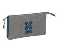 Safta Munich Street - Triple Pencil Case, Children's Pencil Case, Ideal for School Age Children, Comfortable and Versatile, Quality and Resistance, 22 x 3 x 12 cm, grey/blue, M, Casual