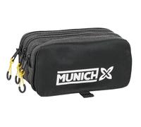 Safta MUNICH TOPO - Triple Big Pencil Case, Children's Pencil Case, Ideal for School Age Children, Comfortable and Versatile, Quality and Resistance, 21.5 x 8 x 10 cm, Black/White, M, Casual