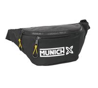 Safta Munich Topo - Waist Bag with External Pocket, Ideal for Young People and Children of Different Ages, Comfortable and Versatile, Quality and Resistance, 23 x 9 x 12 cm, Black/White, M, Casual