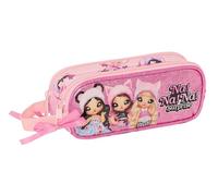Safta NANANA Fabulous - Double Child's Pencil Case, Children's Pencil Case, Ideal for School-Age Children, Comfortable and Versatile, Quality and Resistance, 21 x 6 x 8 cm, Pink, Pink, Estándar,