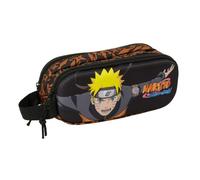 Safta - Naruto 3D Double School Pencil Case, Children's and Youth School Pencil Case with Two Separate Compartments, Double Zippers and Side Handle, Measures 21 x 6 x 8 cm, School Pencil Case 2