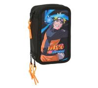 Safta NARUTO - School Pencil Case with 37 Tools Included, Children's Pencil Case, Child, Ideal for Children from 5 to 14 Years, Comfortable and Versatile, Quality and Resistance, 12.5 x 5.5 x 19.5 cm,