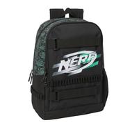 Safta NERF GAME - School Backpack, Adaptable to Cart, Ideal for Children of Different Ages, Comfortable and Versatile, Quality and Resistance, 31 x 17 x 44 cm, Black/White, M, Casual