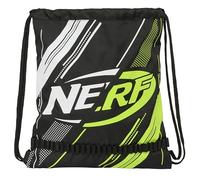 Safta NERF GET READY - Large Flat Bag Backpack, Ideal for Children of Different Ages, Comfortable and Versatile, Quality and Resistance, 35 x 1 x 40 cm, Black, Black/White, Estándar, Casual