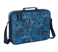 Safta NEW EDITION - Extra School Wallet, Pencil Case, Shoulder Bag, Comfortable and Versatile, Quality and Resistance, 38 x 6 x 28 cm, navy, M, Casual