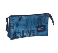 Safta New Edition - Triple Pencil Case, Children's Pencil Case, Ideal for School Age Children, Comfortable and Versatile, Quality and Resistance, 22 x 3 x 12 cm, navy, M, Casual