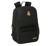 Safta Real Madrid 3rd Equipment - Padel Backpack, Sports Backpack, Ideal for Different Ages, Comfortable and Versatile, Quality and Resistance, 30 x 17 x 42 cm, Black, Black/White, Estándar, Casual
