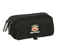 SAFTA Paul Frank Join The Fun Triple Pencil Case Large Pencil Case for School Age Children, Comfortable and Versatile, Quality and Strength, 21.5 x 8 x 10 cm, Black,