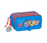 Safta - Paw Patrol Cool Triple School Pencil Case, Children's Pencil Case with 3 Compartments and Zippers, Front Pocket, Back Strap Adaptable to Backpack Carrier, Multicoloured, Measures 21.5 x 8 x 10