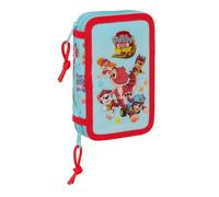 Safta - Paw Patrol Dino Rescue 29 Piece Small Double Pencil Case, Children's School Pencil Case with 2 Compartments and Zip, Includes Pencil, Measures 12.5 x 4 x 19.5 cm, School Pencil Case 2