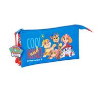 Safta - Paw Patrol Triple School Pencil Case, Children's Pencil Case with 3 Separate Zipped Compartments, Central Interior Pocket with Zip, Measures 22 x 3 x 12 cm