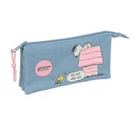 Safta Peanuts Snoopy 3 Compartment School Kit, Hee (22x12cm)