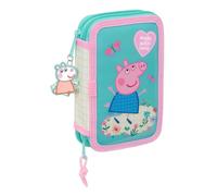 Safta Peppa Pig Pretty Flowers - Children's School Pencil Case with Colours, with 29 Tools Included, Ideal for Children from 5 to 14 Years, Comfortable and Versatile, Quality and Resistance, 12.5 x 4