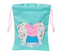 PEPPA PIG PRETTY FLOWERS - Snack Bag Lunch Bag, Pencil Case, Quality and Maximum Resistance, Food Holder, Recreation, 20 x 25 cm, Mint/Pastel Yellow, M, Casual
