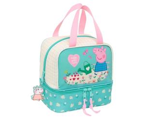 Safta Peppa Pig Pretty Flowers - Lunch Box Thermo, Pencil Case, Qualità e Massima Resistenza, Porta Cibo, Ricreo, Snack e Colazione, 20 x 15 x 20 cm, Mint/Pastel Yellow, M, Casual
