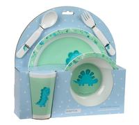 Safta PREESCOLAR DINO - Set of Plates and Cutlery, Pack, Plate, Cutlery, Baby, Initiation, Food, Comfortable and Versatile, 26 x 9 x 26 cm, green, M, Casual