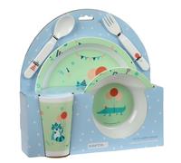 Safta PREESCOLAR FIESTA - Set of Plates and Cutlery, Pack, Plate, Cutlery, Baby, Initiation, Food, Comfortable and Versatile, 26 x 9 x 26 cm, green, M, Casual