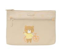 Safta Preschool Bear - Large School Pencil Case Double Zip, Children's Pencil Case, Children's Pencil Case, Comfortable and Versatile, Easy Cleaning, 23 x 3 x 16 cm, Beige, beige, Estándar, Casual