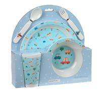 Safta Preschool Cars - Set of Plates and Cutlery, Pack, Plate, Cutlery, Baby, Initiation, Food, Comfortable and Versatile, 26 x 9 x 26 cm, blue, M, Casual
