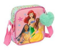 PRINCESAS DISNEY BLOOM - Small Messenger Bag, Children's Bag, Ideal for Children from 5 to 14 Years, Comfortable and Versatile, Quality and Resistance, 16 x 4 x 18 cm, Aqua Green/Light Pink, M, Casual