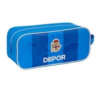 Safta Real Deportivo De La Coruña - Medium Shoe Rack, Multi-Purpose, Pencil Case, Sport, Extracurricular Football, Comfortable and Versatile, 34 x 14 x 15 cm, Blue, Blue, Estándar, Casual