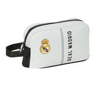 Safta Real Madrid 1st Equipment 24/25 - Thermal Breakfast Holder, Thermo, Pencil Case, Quality and Maximum Resistance, Food Holder, Recreo, 21.5 x 6.5 x 12 cm, White/Grey