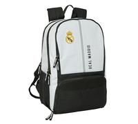 Safta Real Madrid 1st Team 24/25 - Padel Backpack, Sports Backpack, Ideal for Different Ages, Comfortable and Versatile, Quality and Resistance, 30 x 17 x 42 cm, White/Grey, white/grey, Estándar,