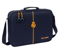Safta Real Madrid 2nd Team 24/25 - Extra School Wallet, Pencil Case, Shoulder Bag, Comfortable and Versatile, Quality and Resistance, 38 x 6 x 28 cm, Navy Blue, navy, 20 pulgadas