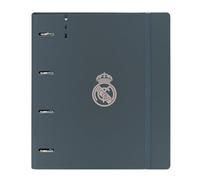 Safta Real Madrid 3rd Team 24/25 - Carpeblock with 4 Rings of 35 mm, with Refill, with 100 A4 Sheets, Ideal for Children of Different Ages, Comfortable and Versatile, Quality and Resistance, 27 x 4 x