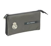 Safta Real Madrid 3rd Team 24/25 - Triple Pencil Case, Children's Pencil Case, Ideal for School Age Children, Comfortable and Versatile, Quality and Resistance, 22 x 3 x 12 cm, Grey, M, Casual