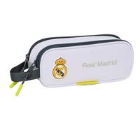 Safta Real Madrid EQUIPACIÓN 25/26 - Children's Double Pencil Case, Children's Pencil Case, Ideal for School Age Children, Comfortable and Versatile, Quality and Resistance, 21 x 6 x 8 cm, white, M